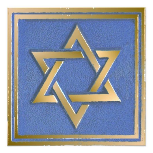 Gold Blue Star von David Art Panel Fotodruck (Vorne)