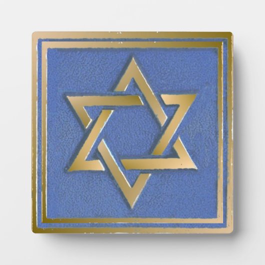 Gold Blue Star von David Art Panel Fotoplatte (Vorderseite)