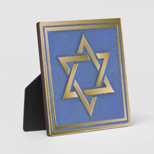 Gold Blue Star von David Art Panel Fotoplatte (Vorderseite)