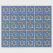 Gold Blue Star von David Art Panel Geschenkpapier (Flach)