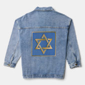 Gold Blue Star von David Art Panel Jeansjacke (Rückseite)