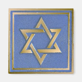 Gold Blue Star von David Art Panel Magnet (Vorne)