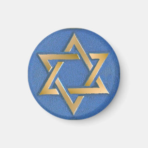 Gold Blue Star von David Art Panel Magnet