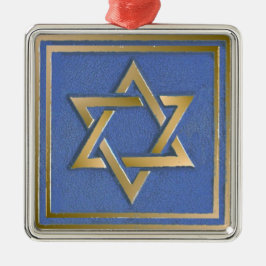 Gold Blue Star von David Art Panel Ornament Aus Metall