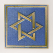 Gold Blue Star von David Art Panel Puzzle (Horizontal)
