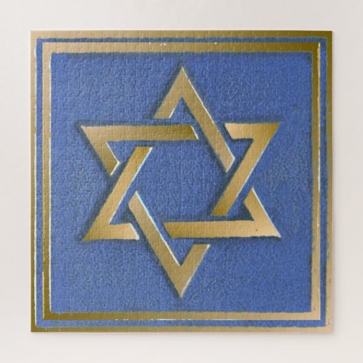 Gold Blue Star von David Art Panel Puzzle (Vertikal)