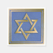 Gold Blue Star von David Art Panel Serviette (Vorderseite)