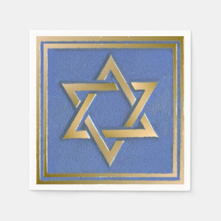 Gold Blue Star von David Art Panel Serviette