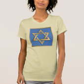Gold Blue Star von David Art Panel T - Shirt (Vorderseite)