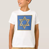Gold Blue Star von David Art Panel T - Shirt (Vorderseite)