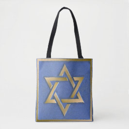 Gold Blue Star von David Art Panel Tasche
