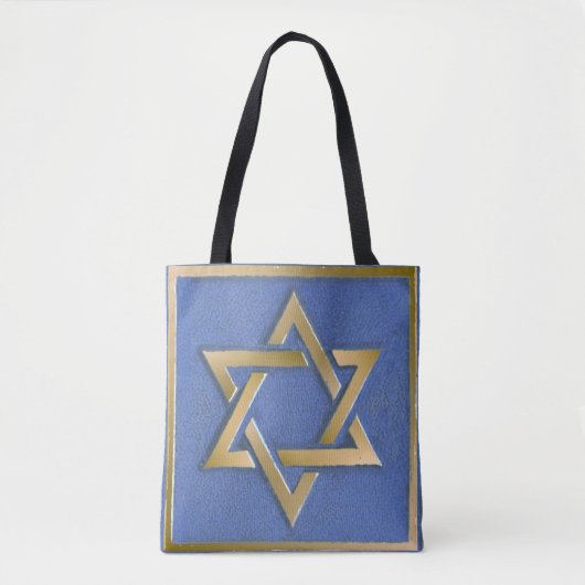 Gold Blue Star von David Art Panel Tasche (Vorderseite)