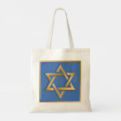 Gold Blue Star von David Art Panel Tote Bag Tragetasche (Rückseite)