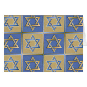 Gold Blue Star von David Art Panels