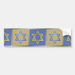Gold Blue Star von David Art Panels Autoaufkleber