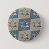Gold Blue Star von David Art Panels Button (Vorderseite)