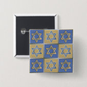 Gold Blue Star von David Art Panels Button (Vorne & Hinten)