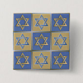 Gold Blue Star von David Art Panels Button (Vorderseite)