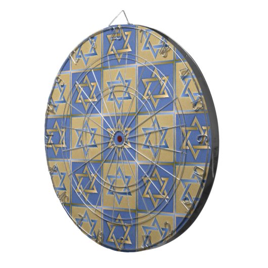 Gold Blue Star von David Art Panels Dartscheibe (Vorderseite rechts)