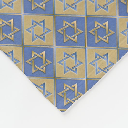 Gold Blue Star von David Art Panels Fleecedecke (Ecke)