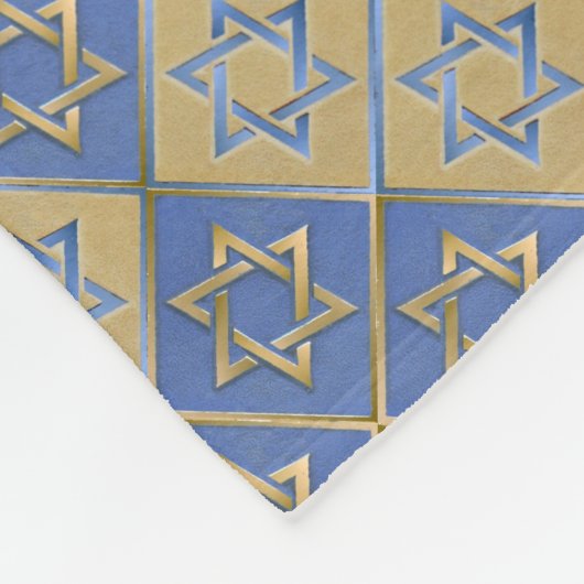 Gold Blue Star von David Art Panels Fleecedecke (Ecke)
