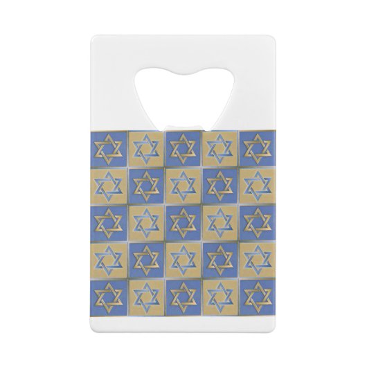 Gold Blue Star von David Art Panels Geldbeutel Flaschenöffner (Rückseite)