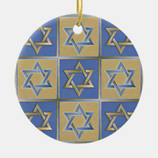 Gold Blue Star von David Art Panels Keramik Ornament