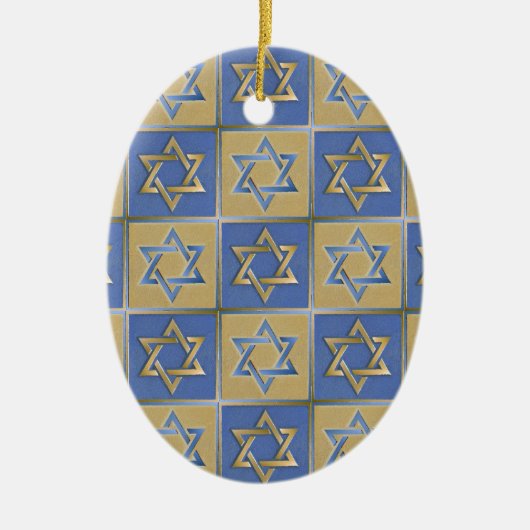 Gold Blue Star von David Art Panels Keramikornament (Vorne)