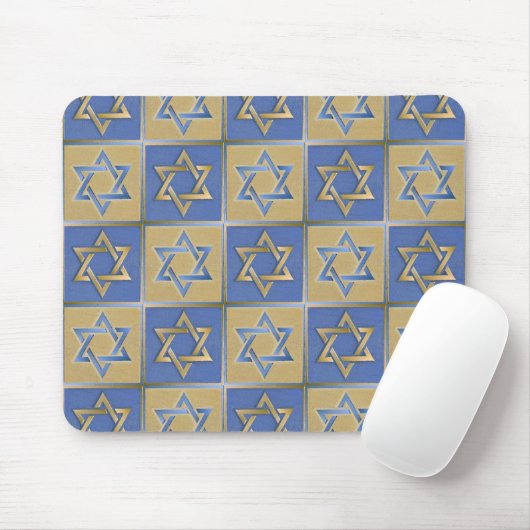 Gold Blue Star von David Art Panels Mousepad (Mit Mouse)