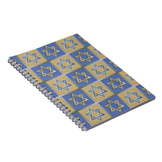Gold Blue Star von David Art Panels Notizblock (Rechte Seite)