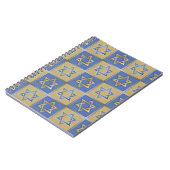 Gold Blue Star von David Art Panels Notizblock (Linke Seite)
