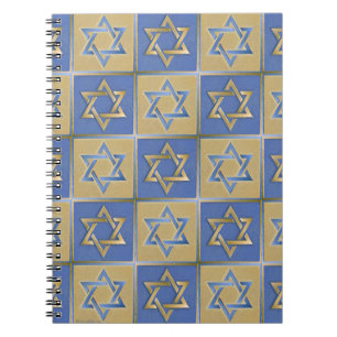 Gold Blue Star von David Art Panels Notizblock