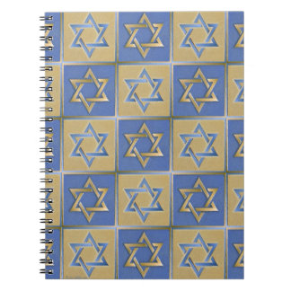Gold Blue Star von David Art Panels Notizblock