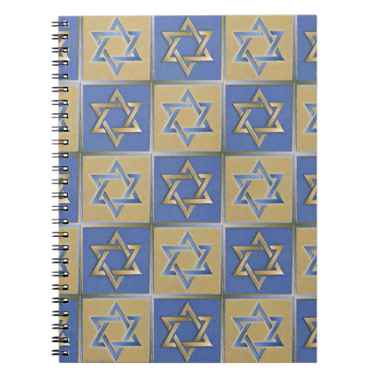 Gold Blue Star von David Art Panels Notizblock (Vorderseite)