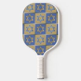 Gold Blue Star von David Art Panels Pickleball Schläger