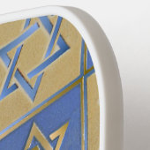 Gold Blue Star von David Art Panels Pickleball Schläger (Linke Seite)