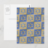 Gold Blue Star von David Art Panels Postkarte (Vorne/Hinten)