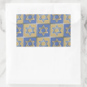 Gold Blue Star von David Art Panels Rechteckiger Aufkleber (Tasche)