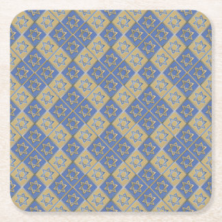Gold Blue Star von David Art Panels Rechteckiger Pappuntersetzer