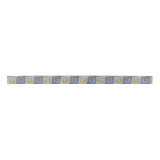 Gold Blue Star von David Art Panels Satinband (Vorderseite)