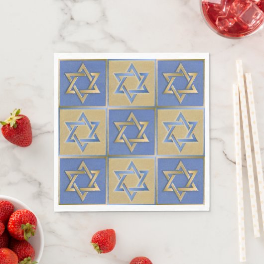 Gold Blue Star von David Art Panels Serviette (Beispiel)