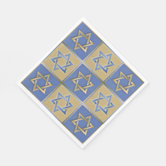 Gold Blue Star von David Art Panels Serviette (Ecke)