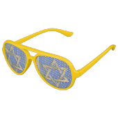 Gold Blue Star von David Art Panels Sonnenbrille (Schrägansicht)