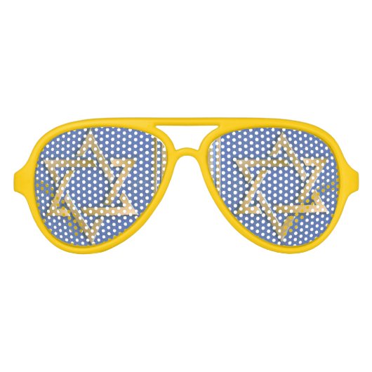 Gold Blue Star von David Art Panels Sonnenbrille (Vorderseite)