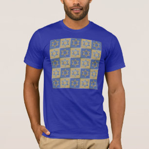 Gold Blue Star von David Art Panels T-Shirt