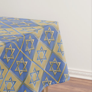 Gold Blue Star von David Art Panels Tischdecke