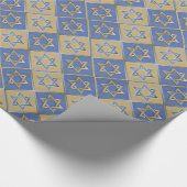 Gold Blue Star von David Art Panels Wrapping Paper Geschenkpapier (Ecke)