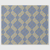 Gold Blue Star von David Art Panels Wrapping Paper Geschenkpapier (Flach)