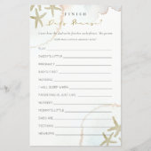 Gold Blue Starfish Vaters Phrase Baby Dusche (Vorderseite)