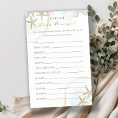 Gold Blue Starfish Vaters Phrase Baby Dusche